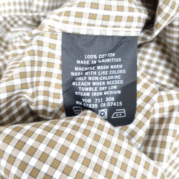 Nautica Mens Button Down Shirt XXL Long Sleeve Green Check Sanded Poplin 542 - Picture 5 of 5